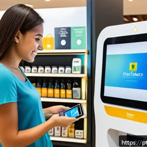 문제해결 중심 포지셔닝과 고객 인사이트 분석 - A modern Brazilian retail environment showcasing a diverse group of customers interacting with perso...