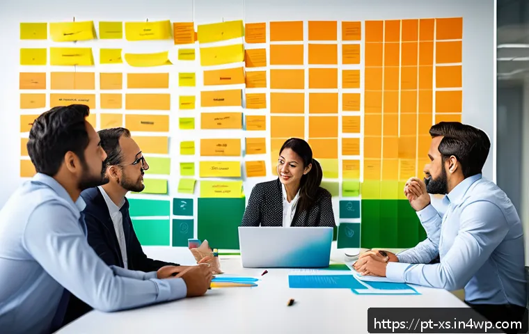 문제해결 중심 포지셔닝의 실행 계획 작성법 - A diverse Brazilian business team gathered in a modern office conference room, engaged in a collabor...